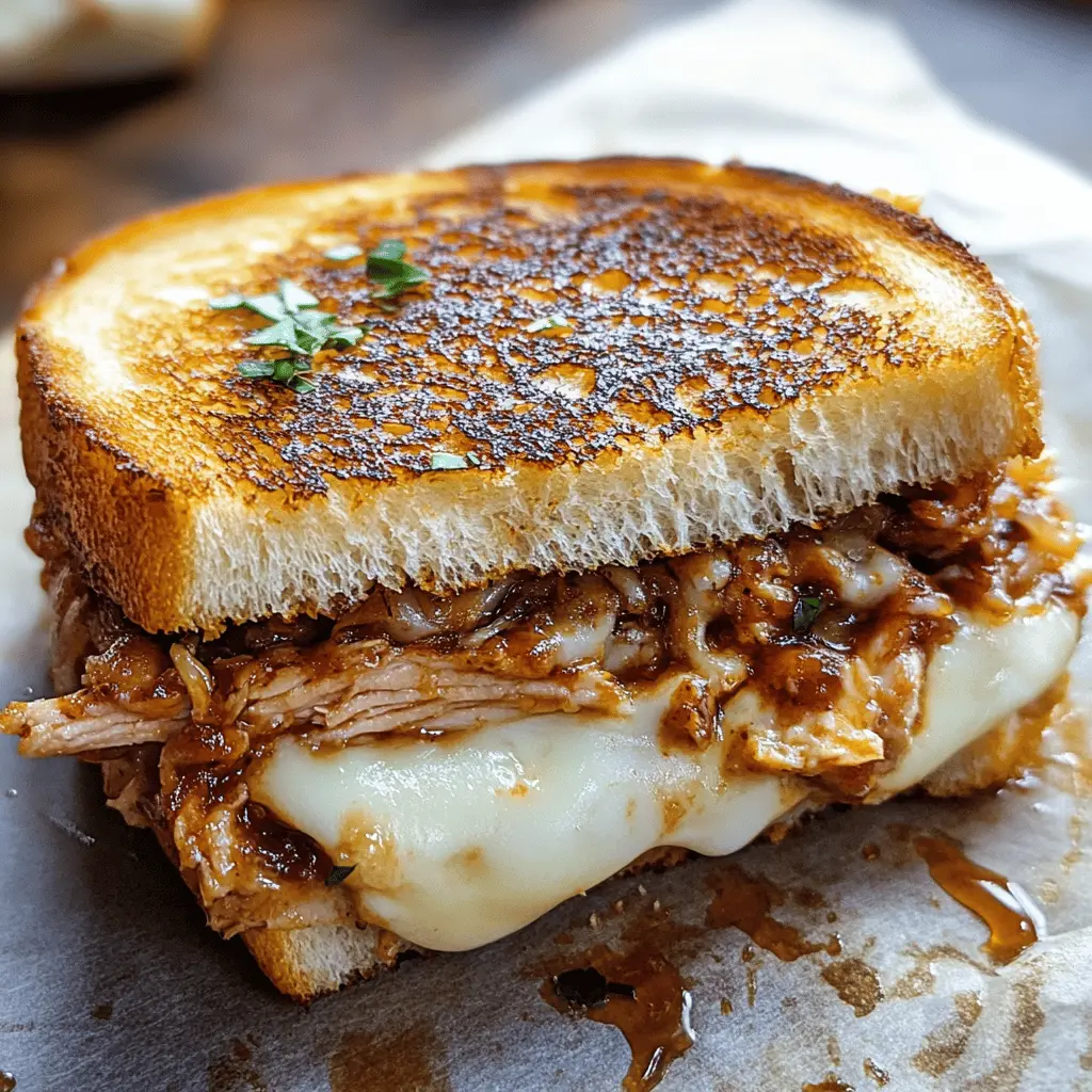 Say goodbye to ordinary grilled cheese! This BBQ Chicken Grilled Cheese combines tender, smoky chicken with gooey melted cheese, creating a mouthwatering meal. Perfect for lunch or a cozy dinner, it’s an easy recipe your family will love. Save this pin for your next comfort food craving!