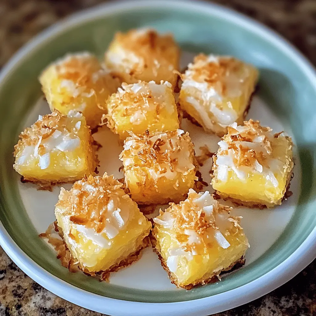 Looking for a tropical treat? These Coconut Pineapple Bites are the perfect combo of sweet pineapple and creamy coconut, making for a delightful snack or dessert. They're easy to prepare and sure to impress at any gathering or beach party. Save this recipe for a taste of the islands whenever you crave a refreshing bite!