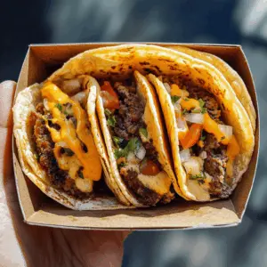 Juicy, cheesy, and packed with flavor, these Easy Smash Burger Tacos bring a fun twist to taco night! Ground beef is perfectly seasoned and smashed for that crispy edge, then loaded into warm tortillas with all your favorite toppings. Perfect for family gatherings or a casual dinner. Save this recipe for a quick and tasty meal you’ll want to make again and again!