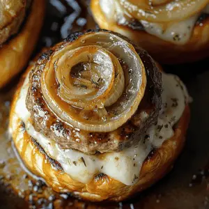 These French Onion Burgers are a delightful twist on the classic burger, featuring juicy beef patties topped with caramelized onions and melted cheese. Perfect for backyard barbecues or casual weeknight dinners, they're sure to impress everyone at the table. Save this recipe for your next cookout and enjoy the rich flavors that make each bite unforgettable!