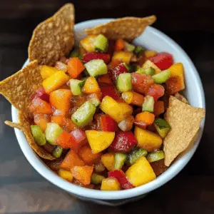 Brighten up your snack time with this delicious Fruit Salsa paired with crispy Cinnamon Chips! Bursting with fresh fruit flavors and a sprinkle of cinnamon sugar, this easy recipe is perfect for summer gatherings or a fun family treat. Save this pin for a refreshing dessert idea that everyone will love! Perfect for parties, picnics, or movie nights!