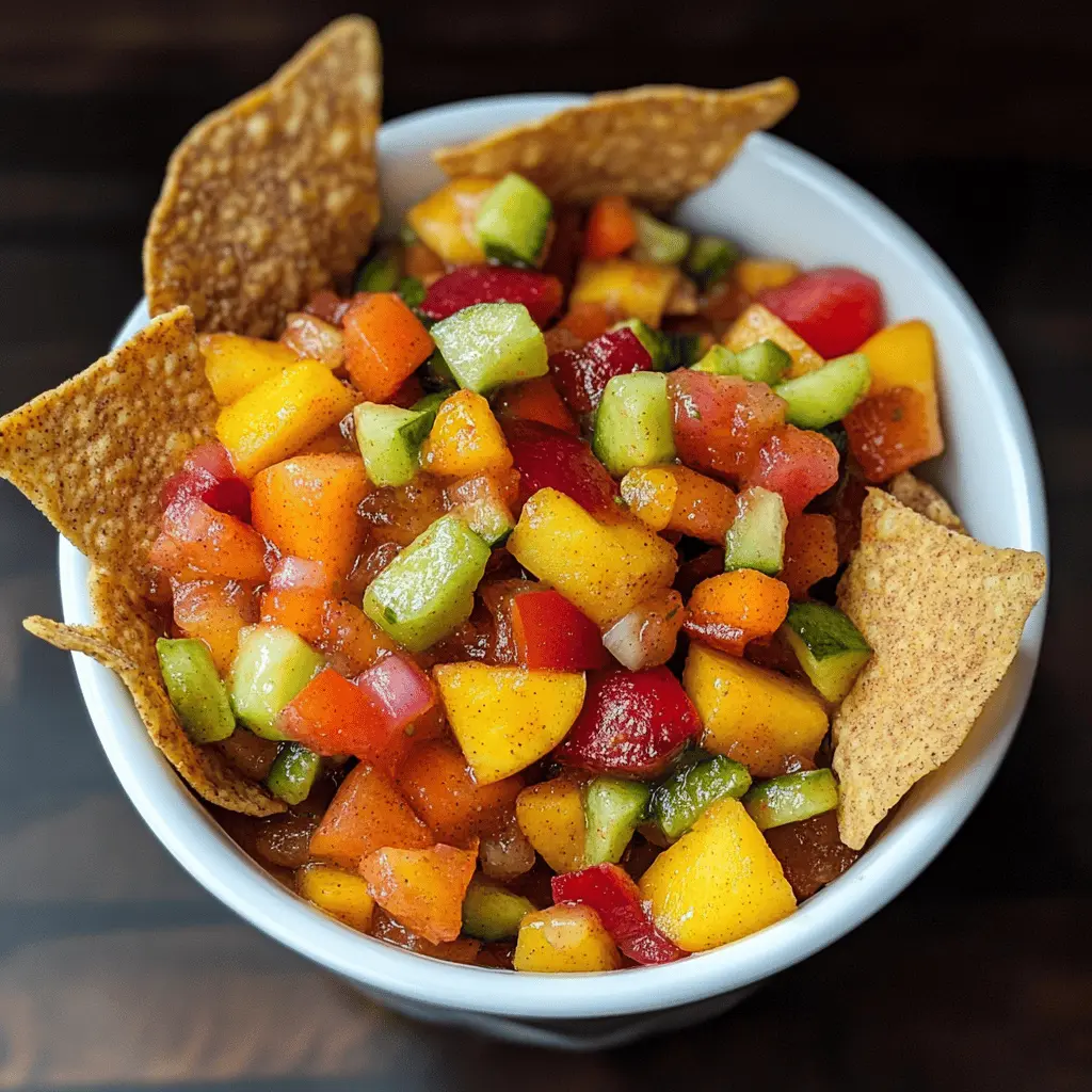 Brighten up your snack time with this delicious Fruit Salsa paired with crispy Cinnamon Chips! Bursting with fresh fruit flavors and a sprinkle of cinnamon sugar, this easy recipe is perfect for summer gatherings or a fun family treat. Save this pin for a refreshing dessert idea that everyone will love! Perfect for parties, picnics, or movie nights!