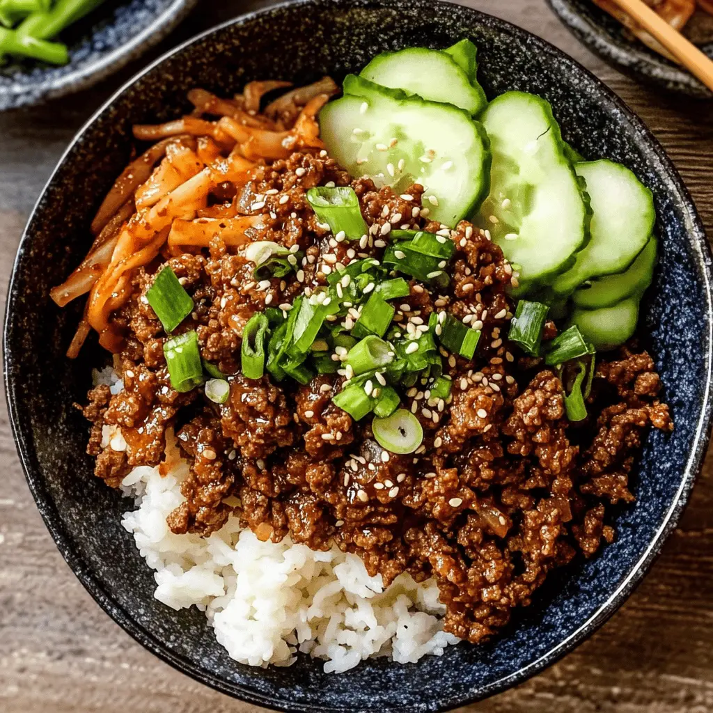 Get ready to enjoy a delicious twist on a classic! This Ground Beef Bulgogi is packed with sweet and savory flavors that will have everyone asking for seconds. With tender ground beef marinated in a tangy sauce, it's perfect for weeknight dinners or meal prep. Save this recipe now for a quick and tasty meal option that your family will love!