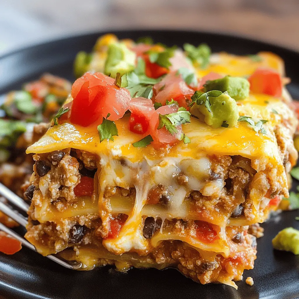 Get ready to tantalize your taste buds with this hearty Mexican Lasagna! Layered with zesty flavors, black beans, and melted cheese, it's a delightful twist on a classic favorite. Perfect for family dinners or casual gatherings, this dish is sure to impress. Don't forget to save this recipe for a cozy night in or a festive taco night!