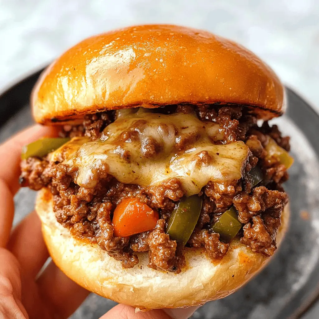 Get ready for a twist on a classic with these Philly Cheesesteak Sloppy Joes! This easy recipe combines tender beef, zesty bell peppers, and gooey cheese for a delightful meal that’s perfect for any occasion. Save this pin to make these delicious sandwiches for your next family dinner or game day gathering!