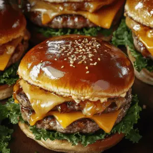 Juicy Teriyaki Parmesan Burgers topped with melty American cheese – a flavor explosion you don’t want to miss! These delightful patties combine sweet teriyaki sauce and savory Parmesan, making them perfect for cookouts, weeknight dinners, or casual gatherings. Save this recipe to impress your friends and family with a delicious twist on classic burgers!