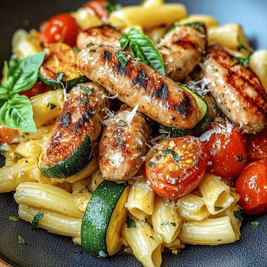 Easy Chicken Sausage Pasta with Zucchini and Tomatoes