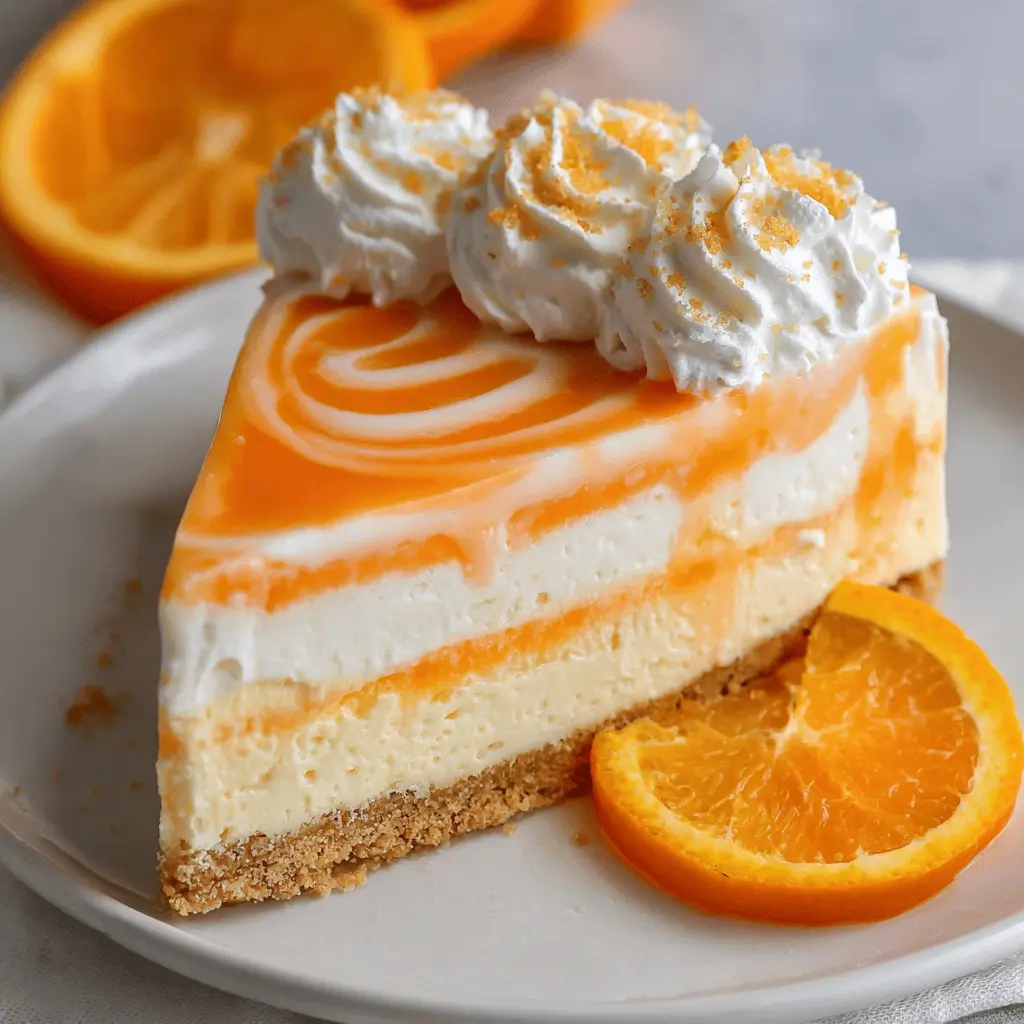Easy No-Bake Orange Creamsicle Cheesecake
