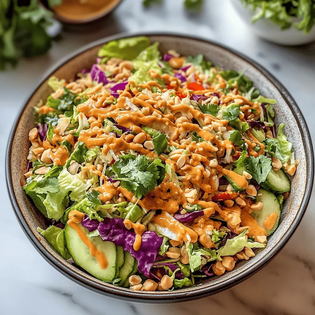 Easy Thai Crunch Salad with Spicy Peanut Dressing