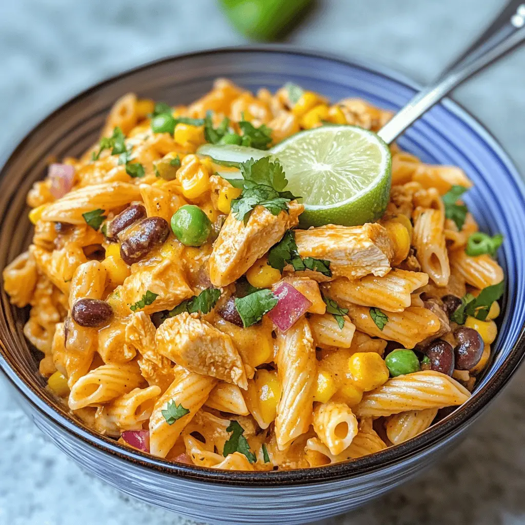 Easy Zesty Chicken Enchilada Pasta Salad