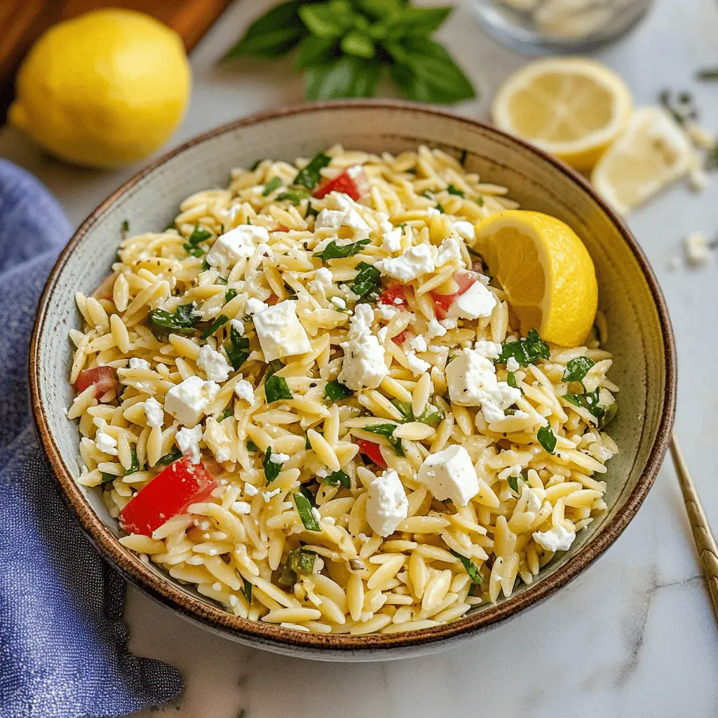 Easy Lemon Orzo Salad with Feta and Herbs