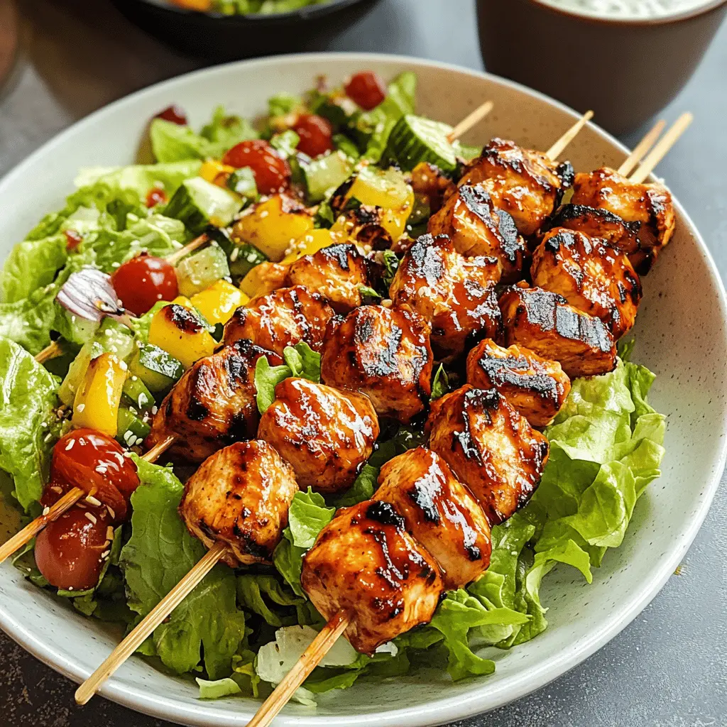 Easy BBQ Chicken Skewer Salad Recipe
