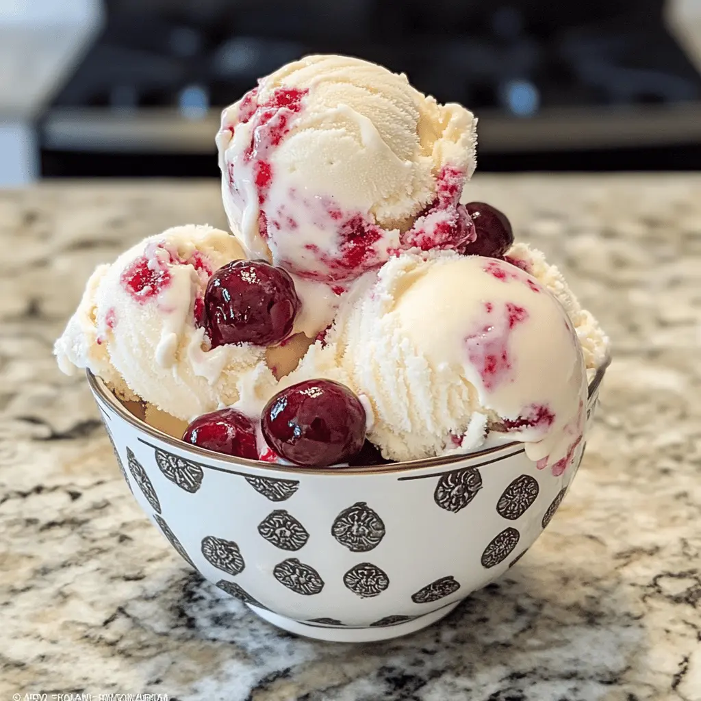 Easy Homemade Cherry Vanilla Ice Cream Recipe