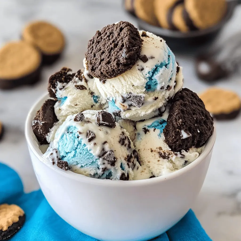 Easy No-Churn Cookie Monster Ice Cream Recipe