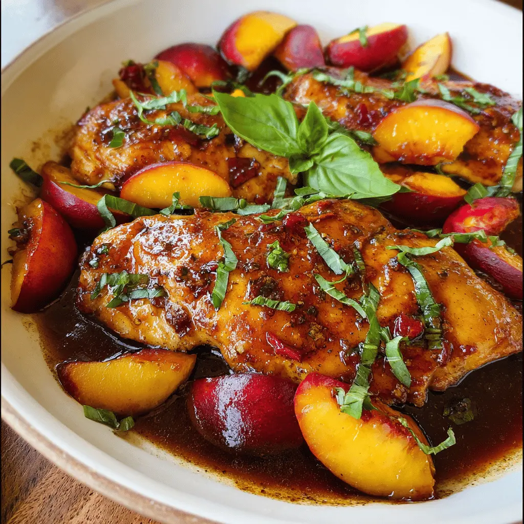 Easy Peach Chicken with Balsamic Glaze