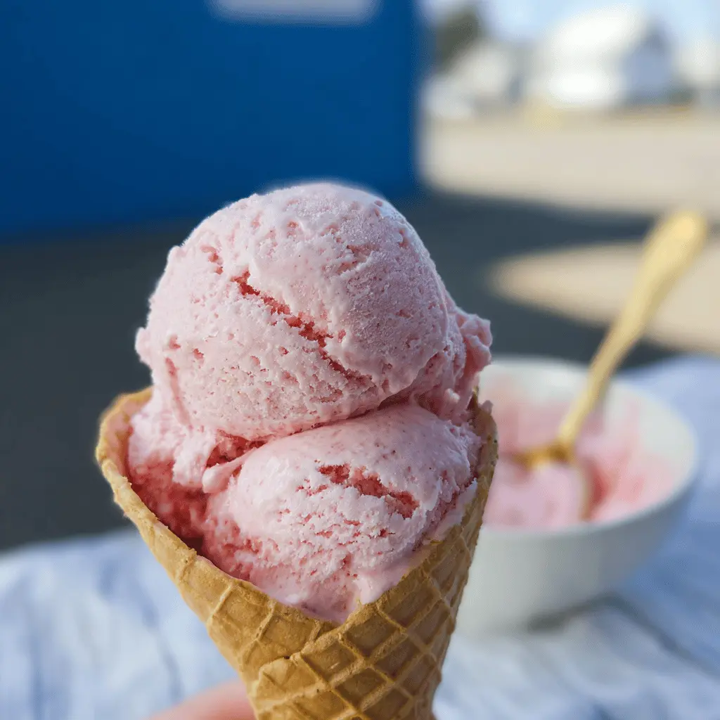 Easy 3-Ingredient No-Churn Strawberry Ice Cream