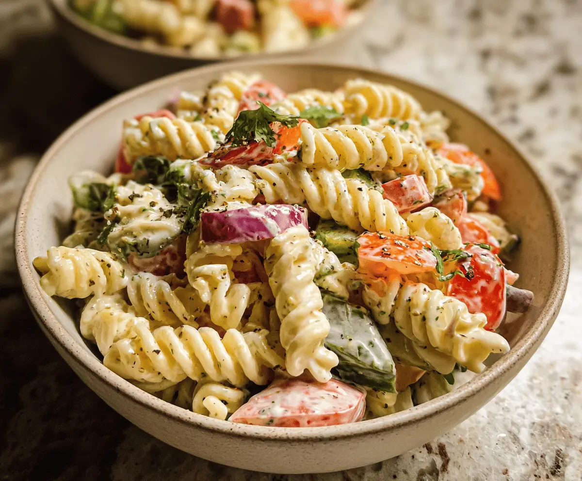 Easy Creamy Pasta Salad Recipe