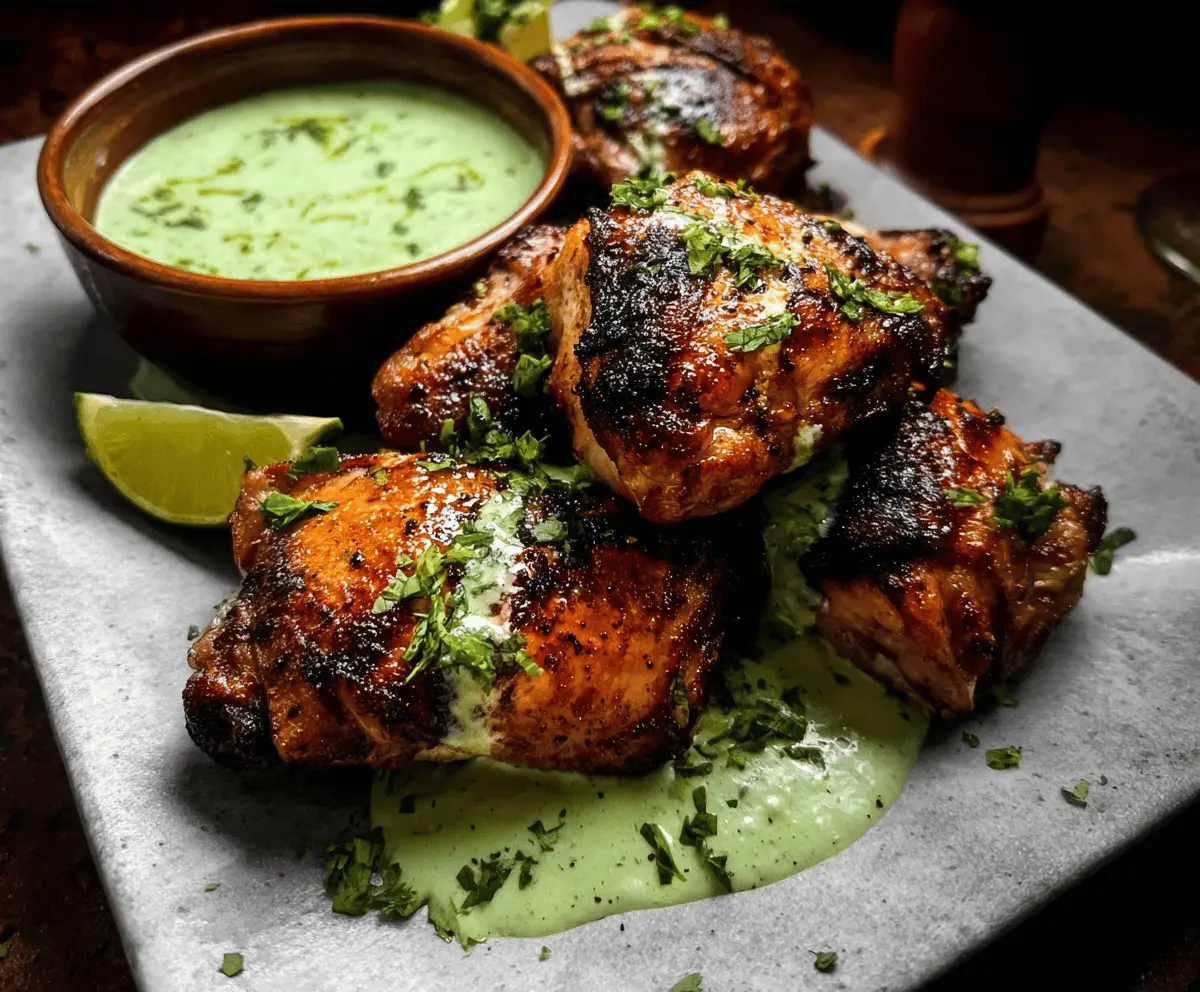 Easy Peruvian Grilled Chicken with Creamy Green Sauce