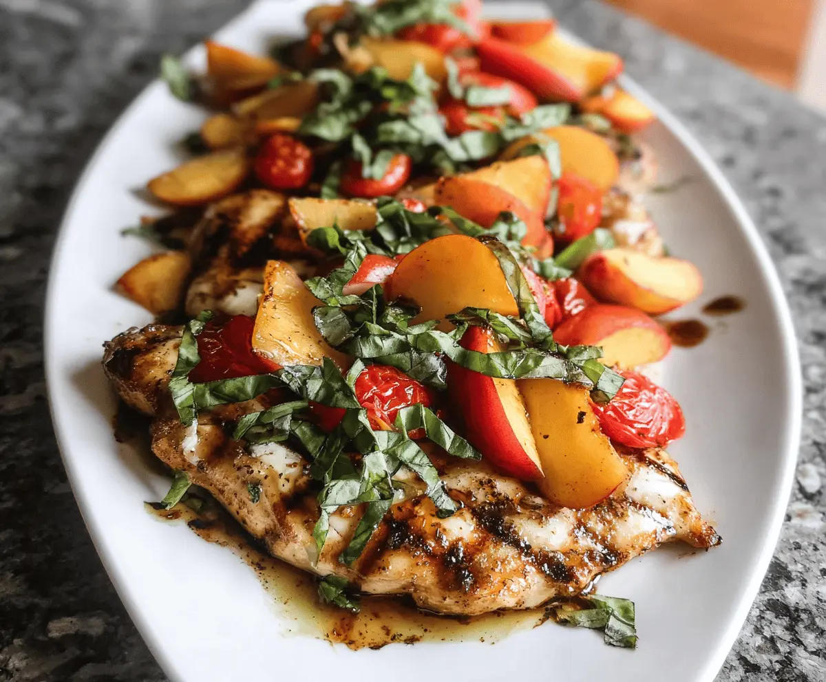 Easy Peach Caprese Grilled Chicken Recipe