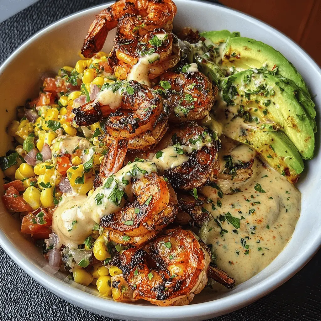Easy Grilled Shrimp Bowl with Avocado and Corn Salsa