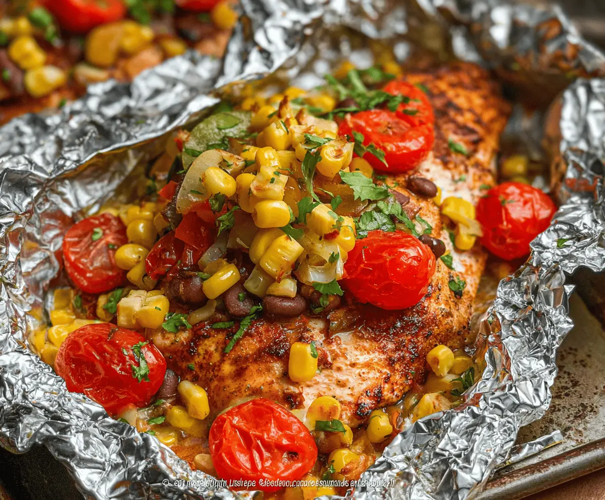 Easy Santa Fe Chicken Foil Packets Recipe