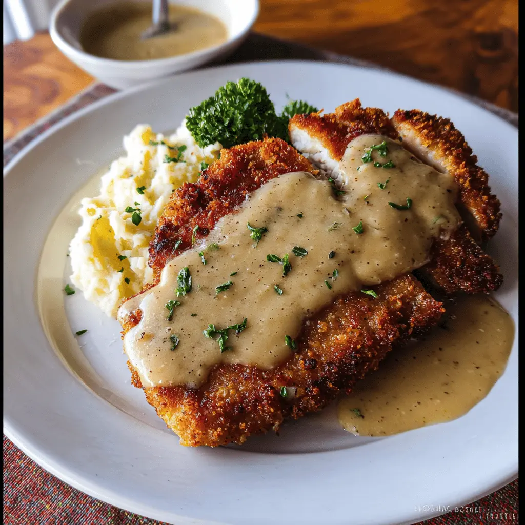 Easy Pork Schnitzel with Creamy Dijon Gravy