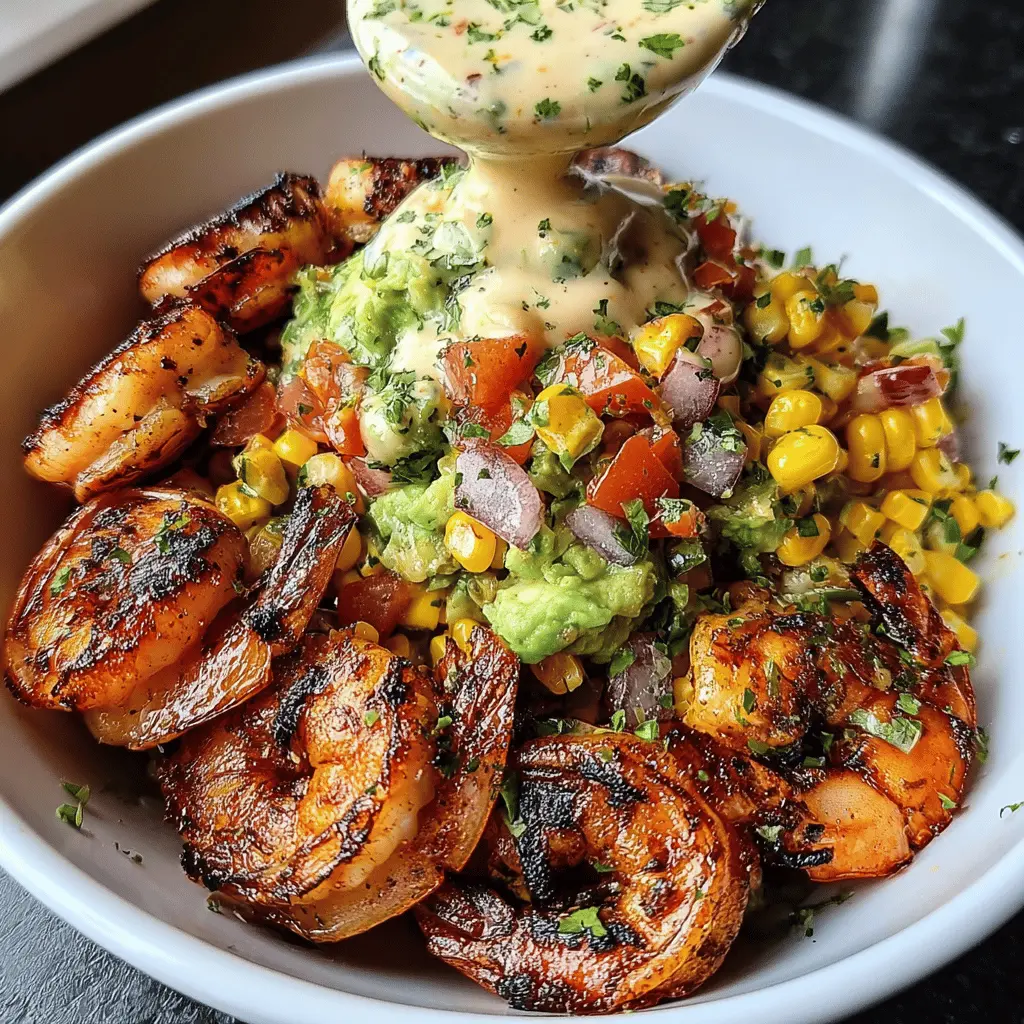 Easy Grilled Shrimp Bowl with Avocado and Corn Salsa