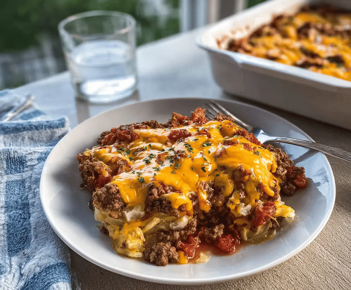 Easy Cheesy Hamburger Casserole Recipe