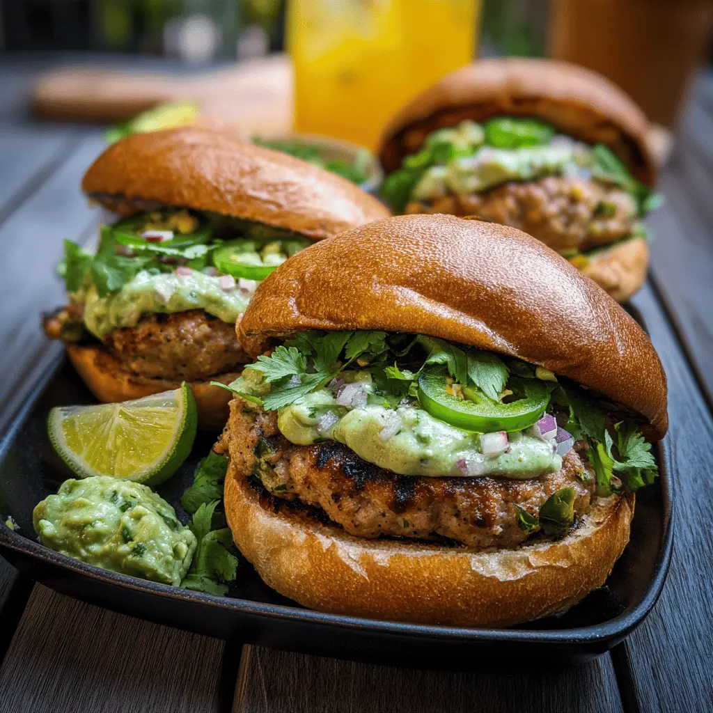 Easy Honey Jalapeño Turkey Burgers with Creamy Avocado Crema