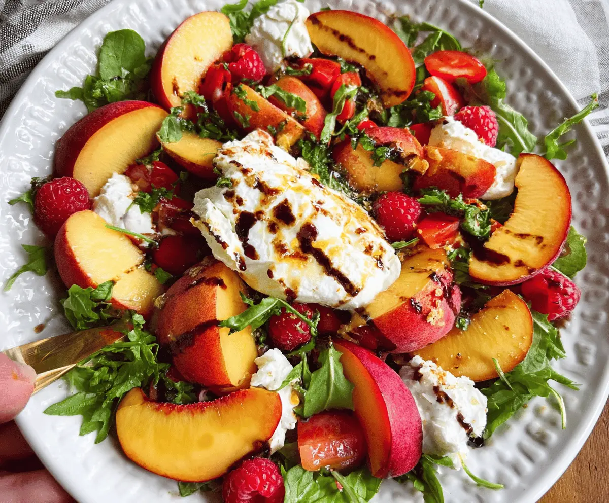 Easy Peach Burrata Salad with Fresh Herbs