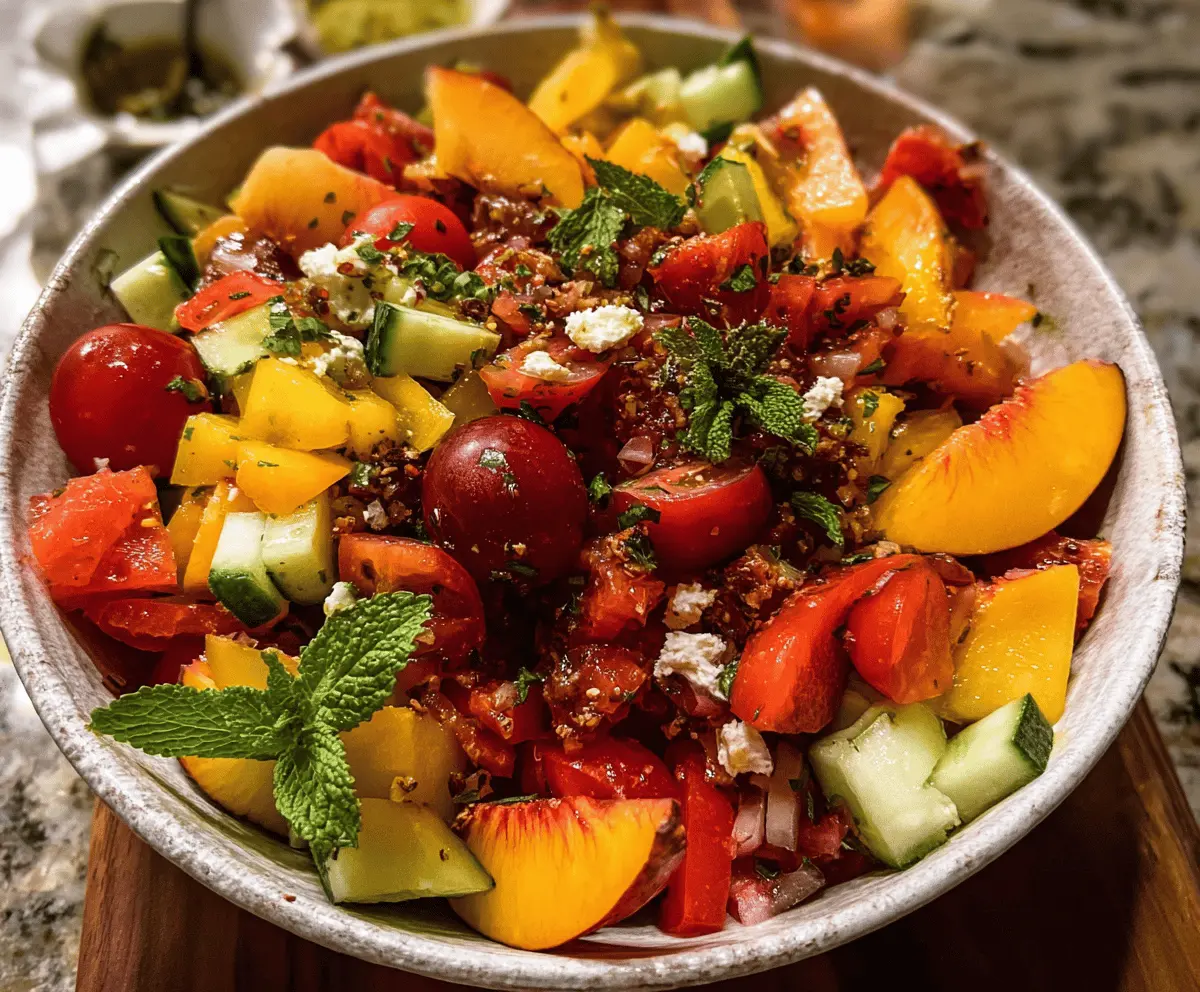 Fresh Summer Chopped Tomato Peach Salad Recipe