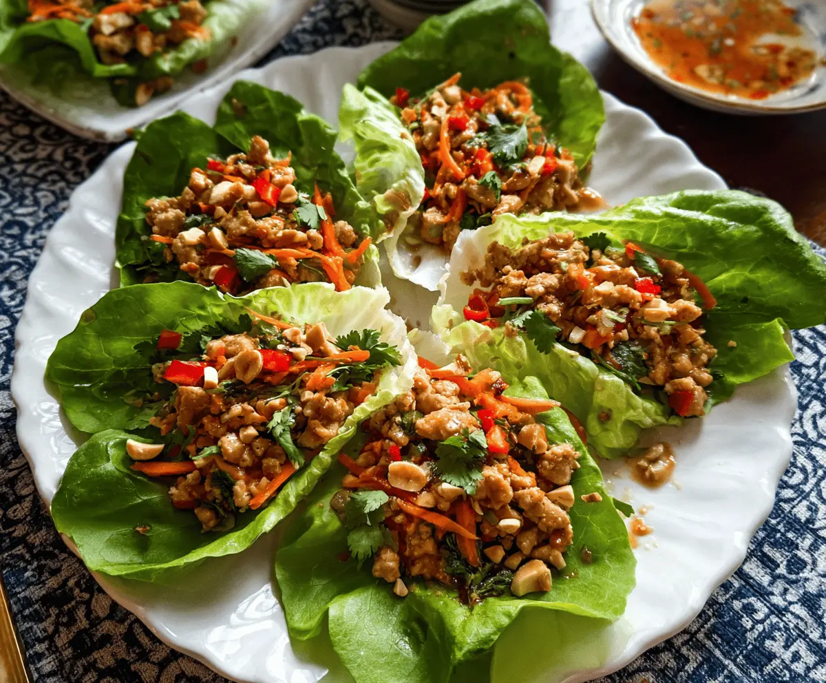 Easy Thai Chicken Lettuce Wraps Recipe
