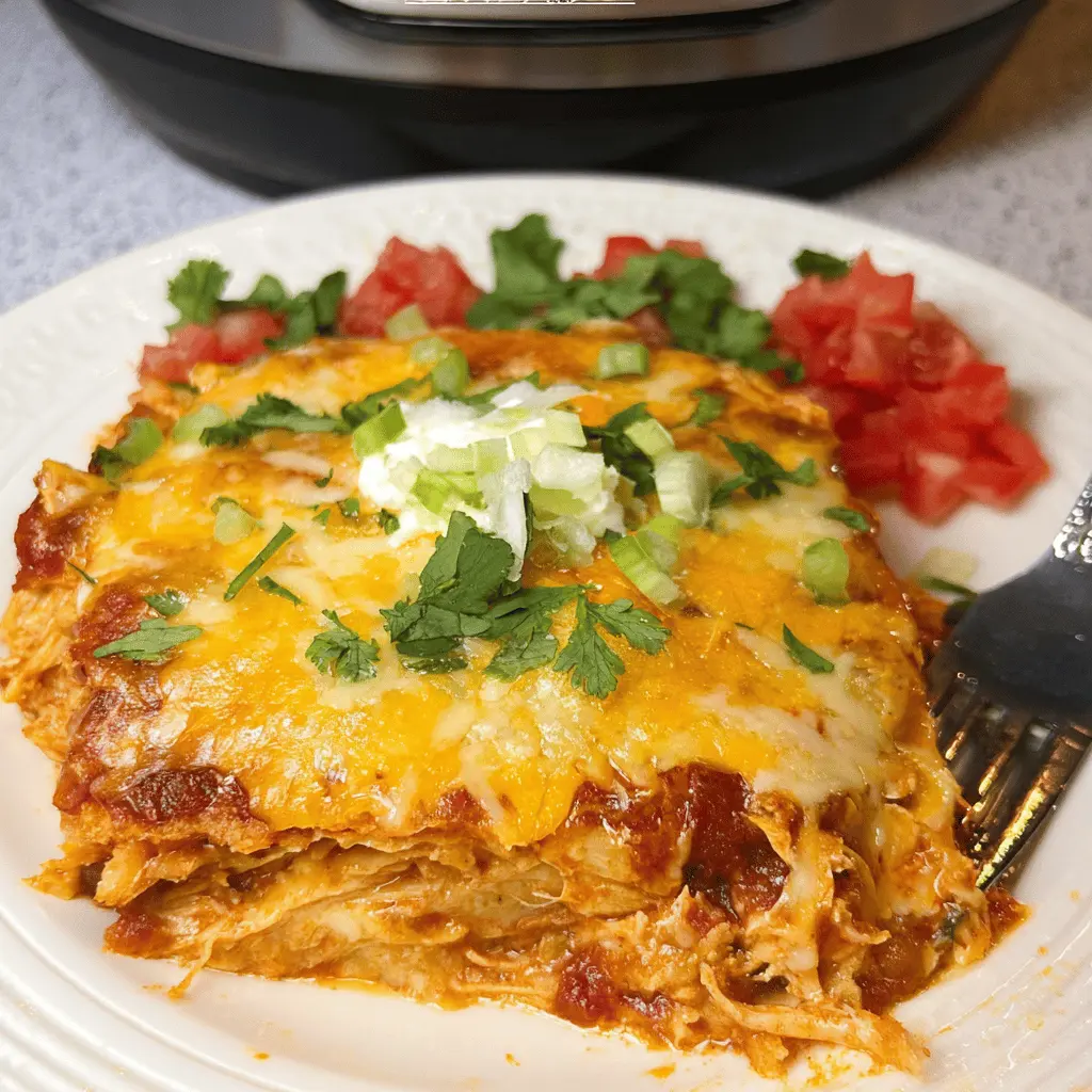 Easy Crockpot Chicken Enchilada Casserole