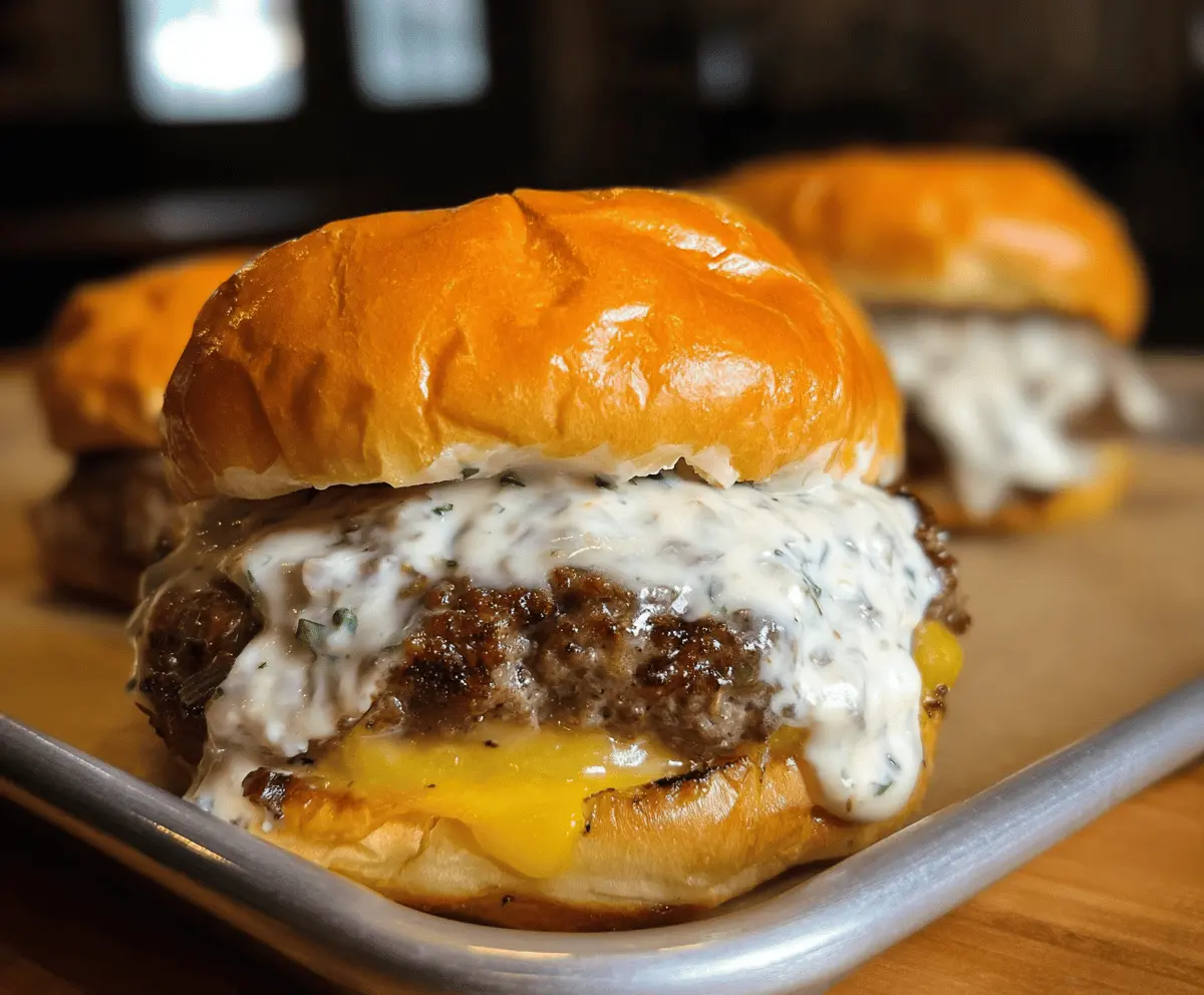 Easy Garlic Burgers with Creamy Garlic Sauce