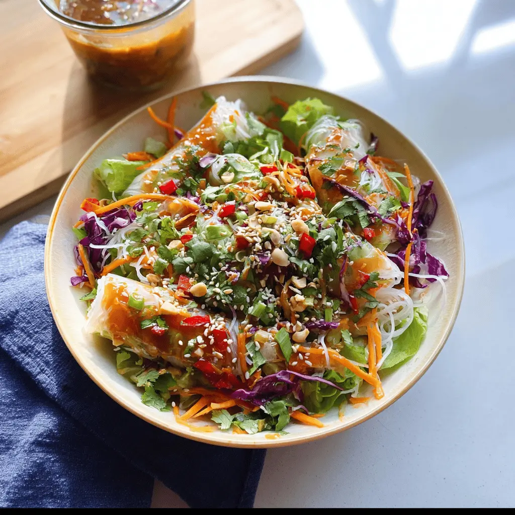 Fresh Spring Roll Salad with Spicy Ginger Dressing