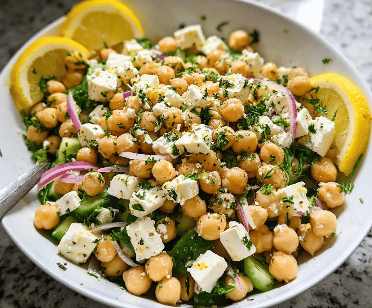 Easy Lemony Chickpea Feta Salad Recipe