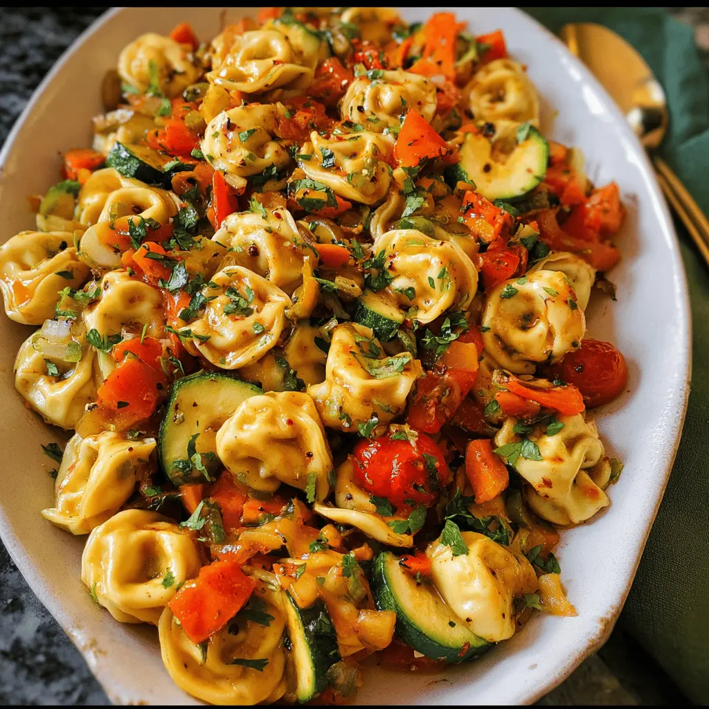 Easy Tortellini with Sautéed Veggies Recipe