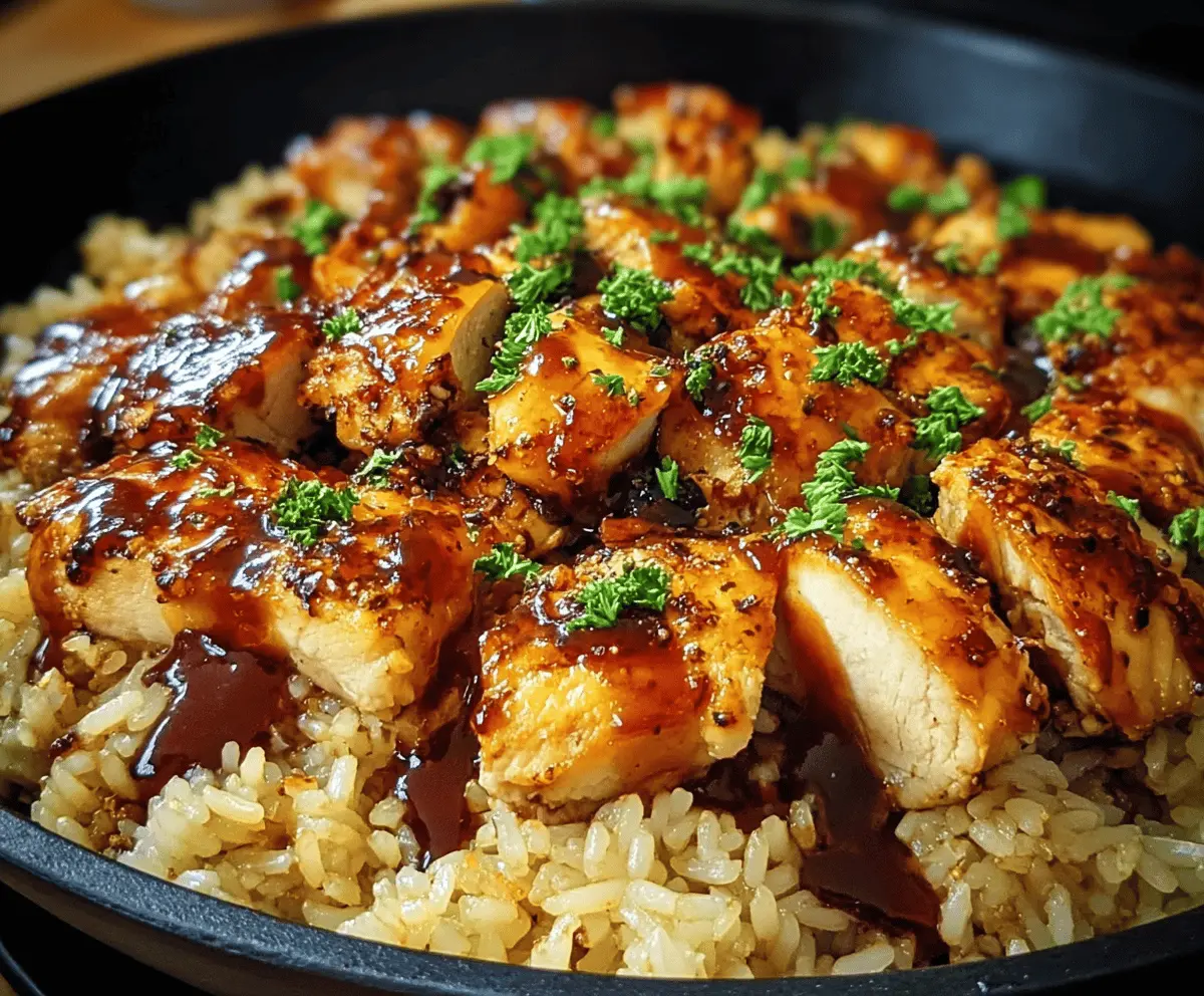 One-Pan Honey BBQ Chicken and Rice