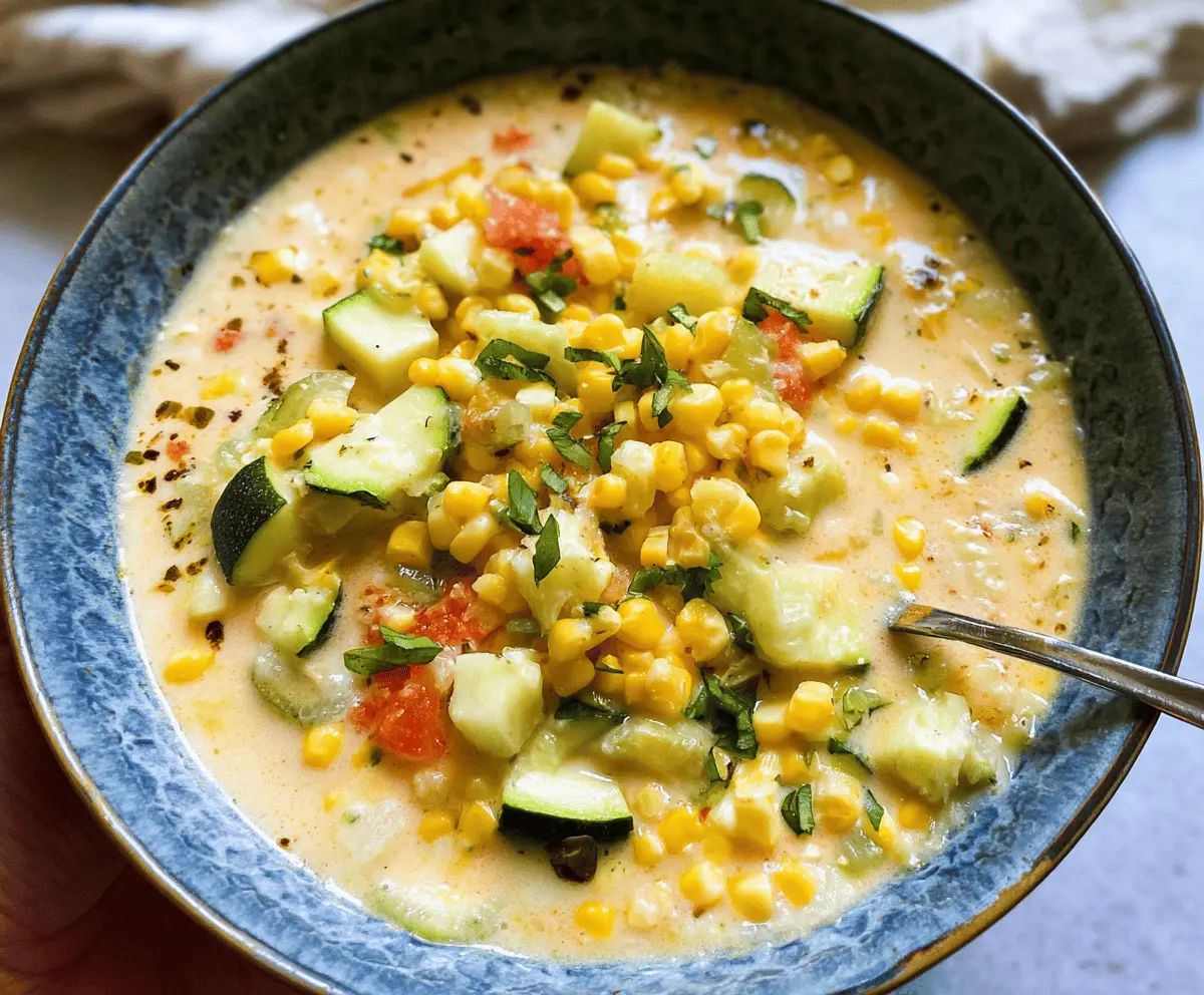 Creamy Summer Corn and Zucchini Chowder Recipe