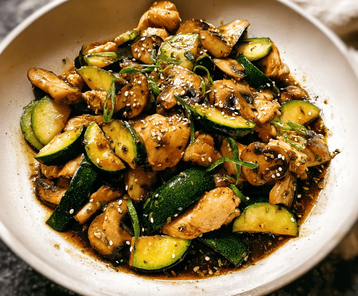 Easy Zucchini Mushroom Chicken Stir Fry Recipe