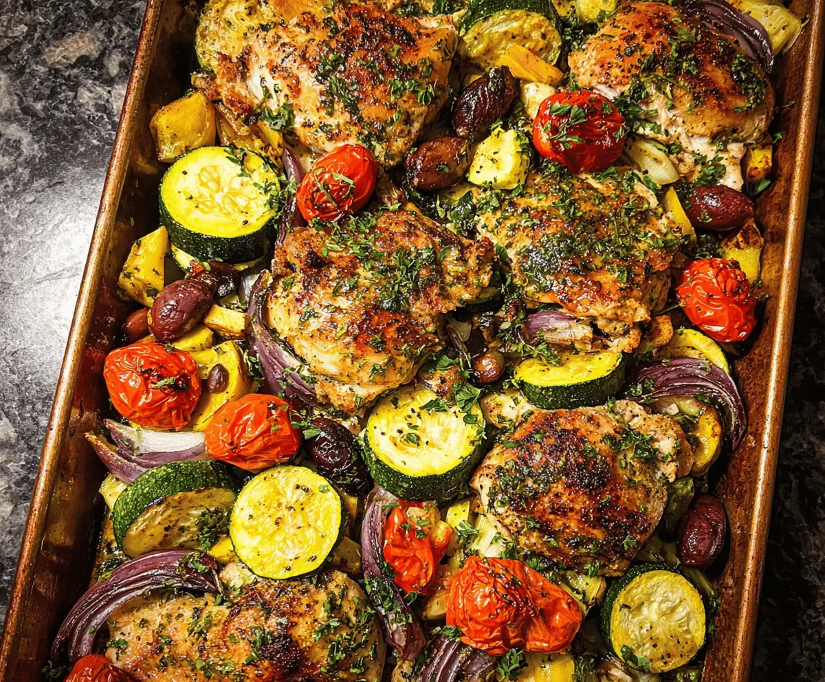 Easy Sheet Pan Mediterranean Chicken with Zucchini