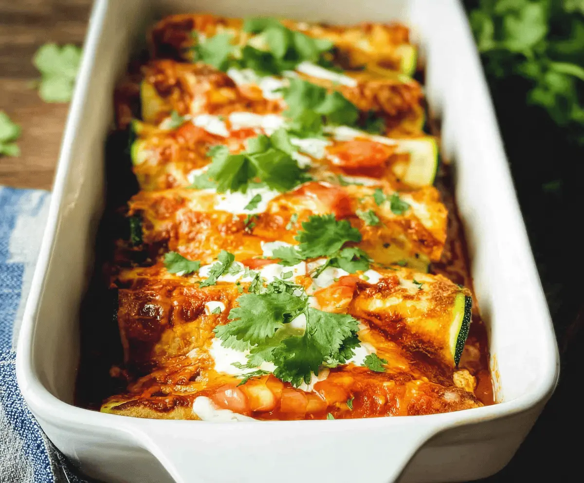 Low Carb Keto Chicken Enchiladas with Zucchini
