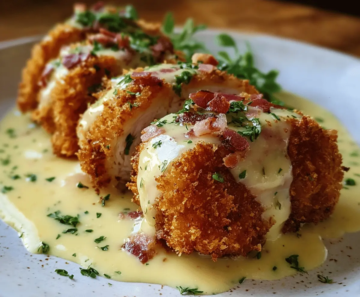 Crispy Creamy Chicken Cordon Bleu With Dijon Sauce