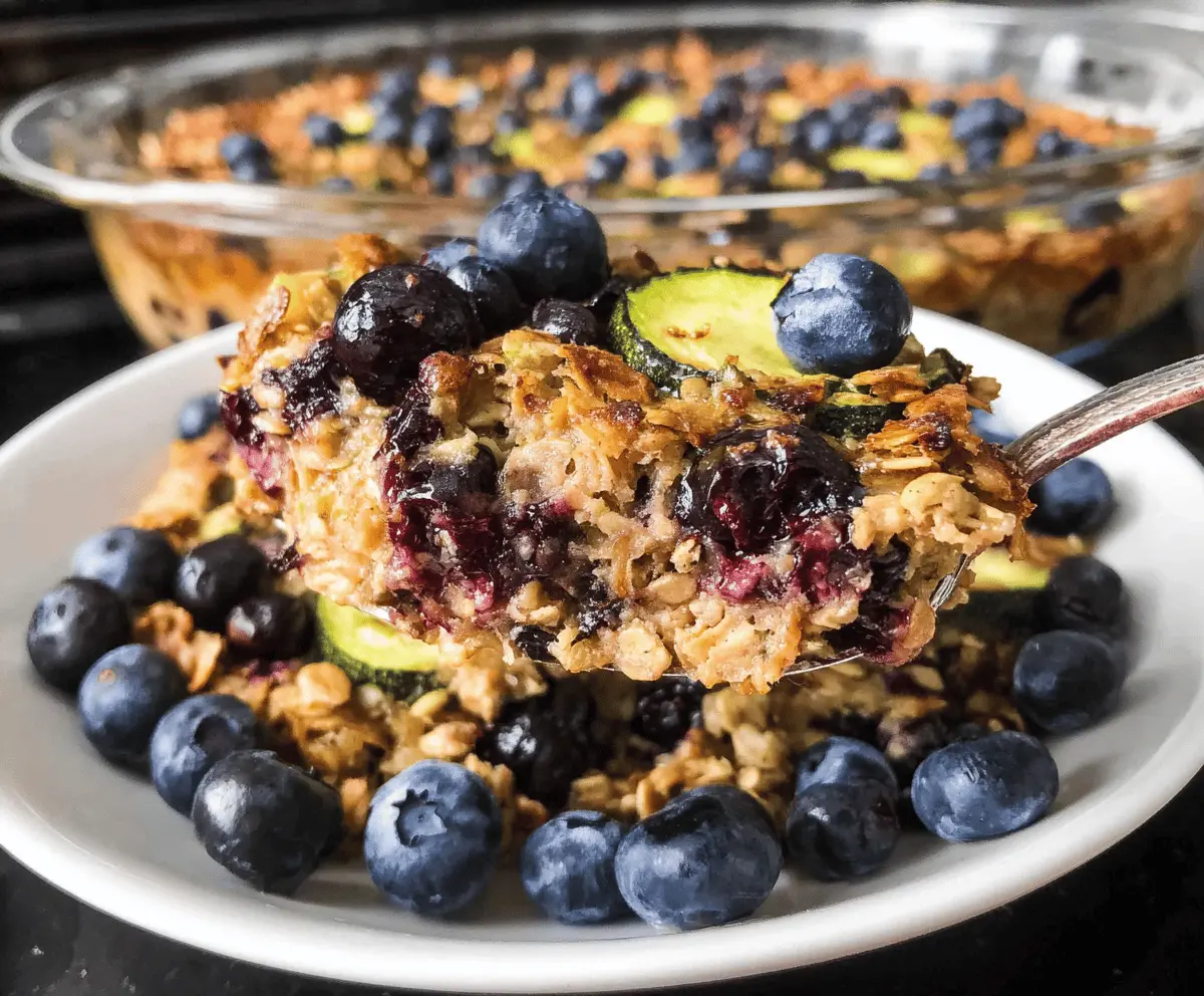 Healthy Zucchini Blueberry Baked Oatmeal Recipe