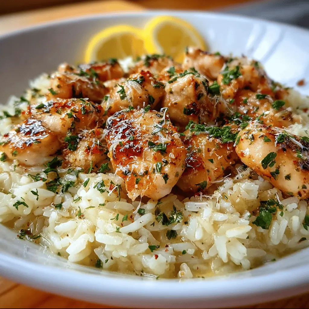 Easy Chicken Scampi With Garlic Parmesan Rice