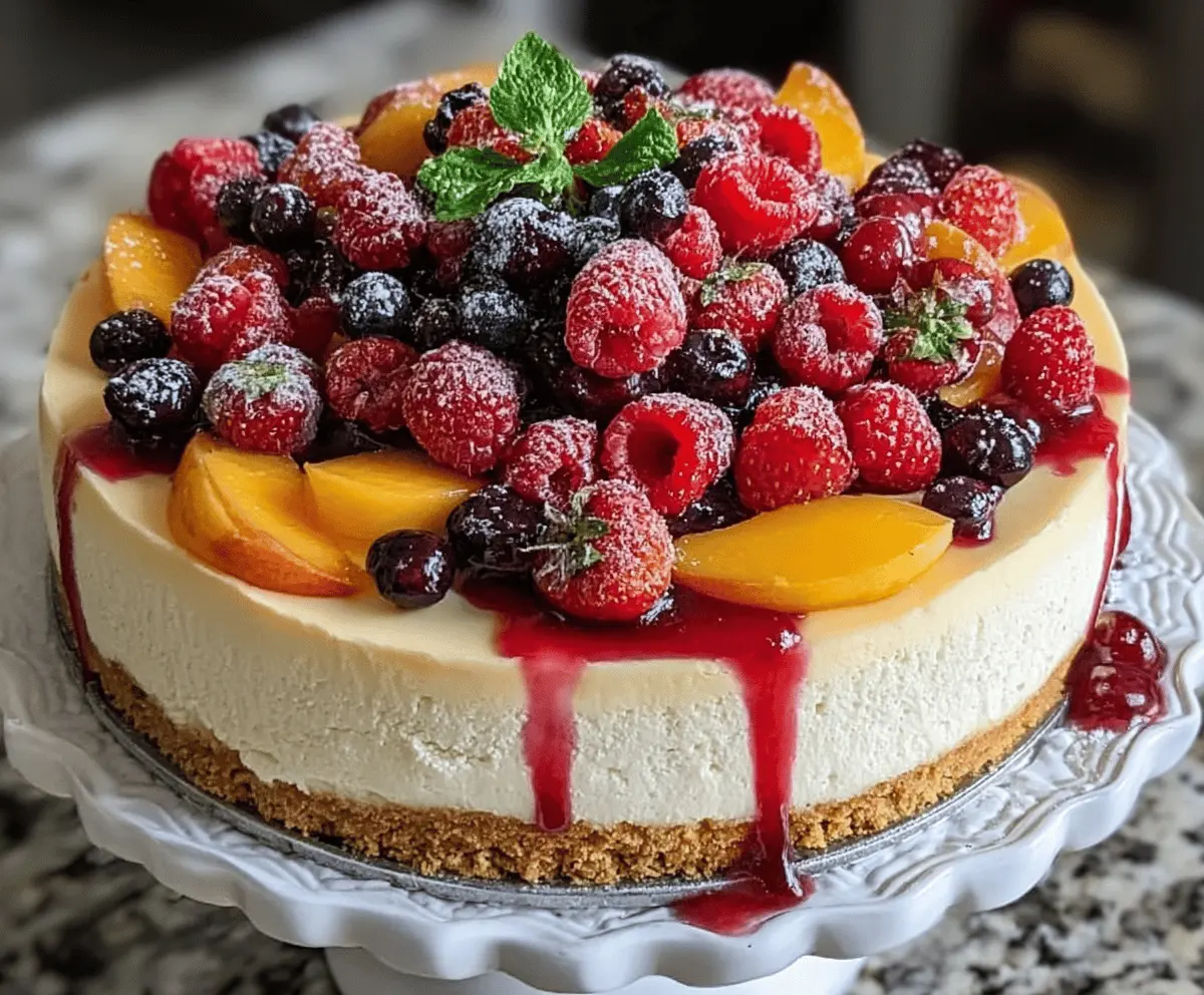 Summer Berry and Peach Cheesecake Recipe