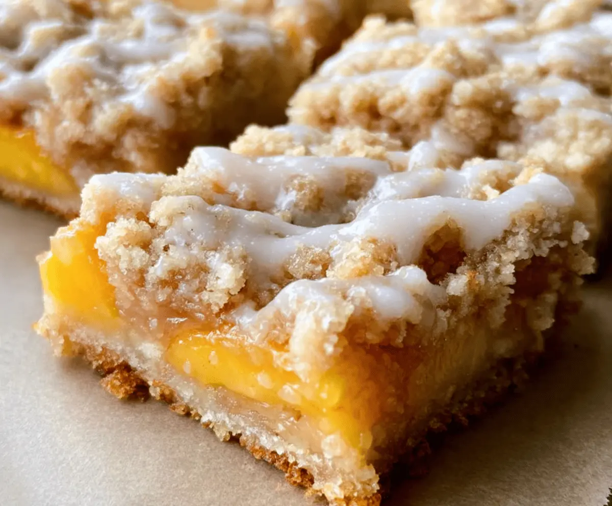Easy Peach Crumble Bars Recipe
