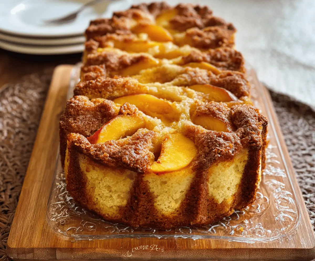 Easy Peach Cobbler Pound Cake Recipe