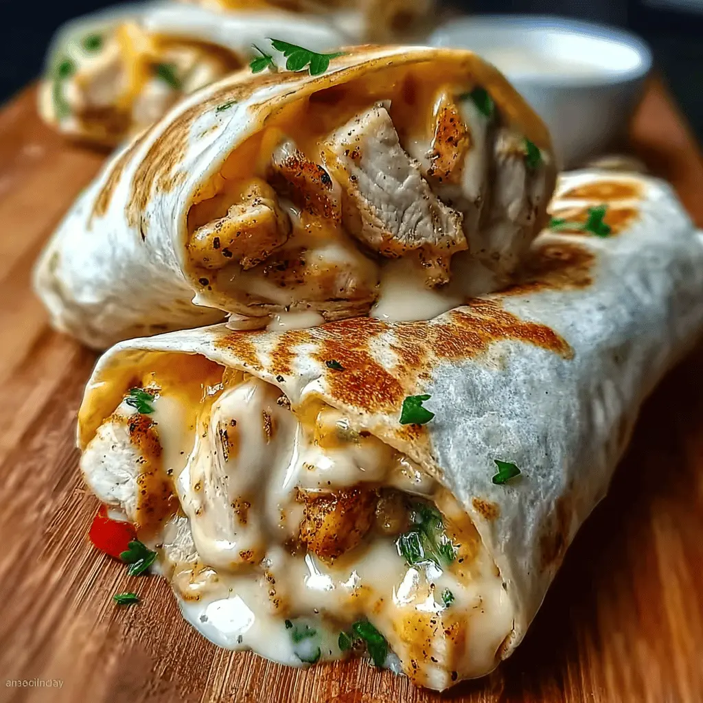 Easy Cheesy Garlic Chicken Wraps Recipe