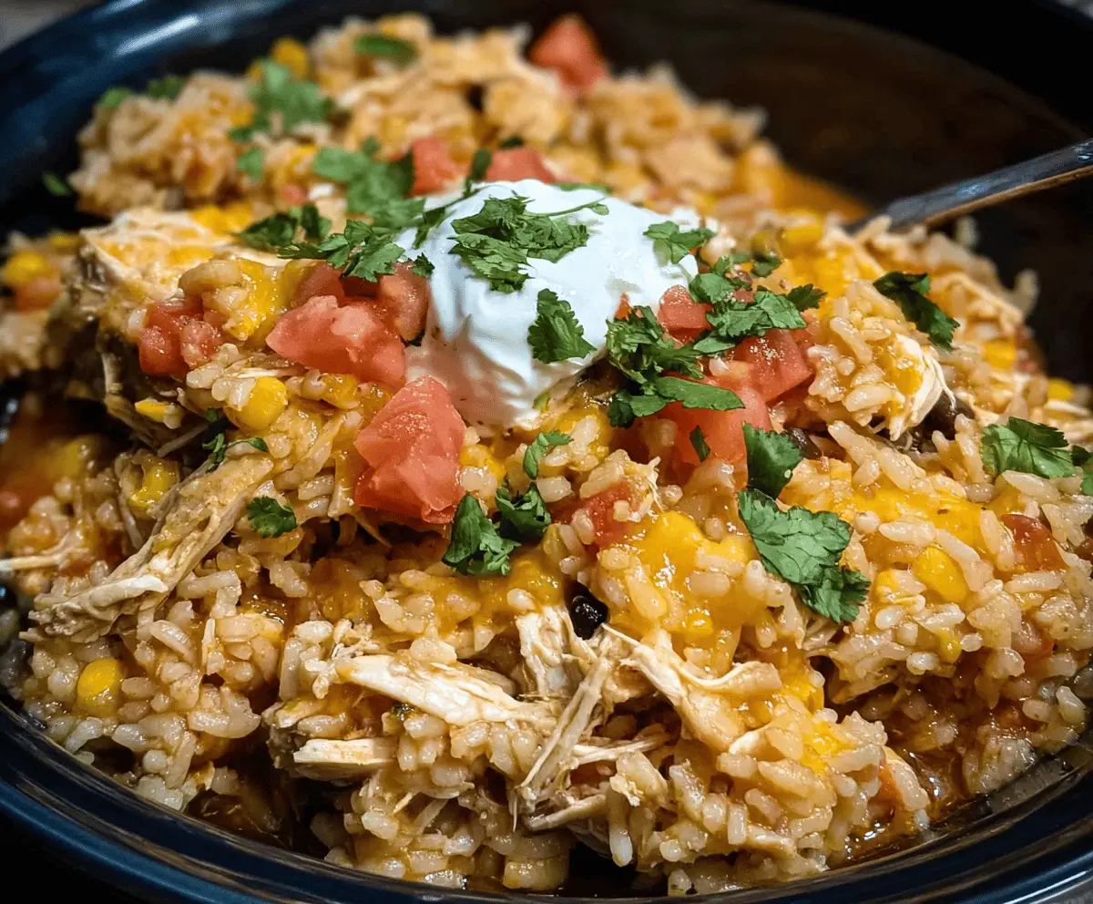 Easy Southwest Crock Pot Chicken and Rice Recipe